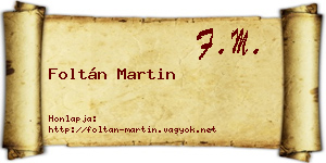 Foltán Martin névjegykártya