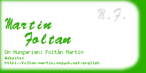 martin foltan business card